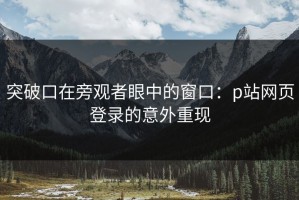 突破口在旁观者眼中的窗口：p站网页登录的意外重现