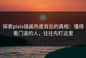 探索pixiv插画热度背后的真相：懂得看门道的人，往往先盯这里
