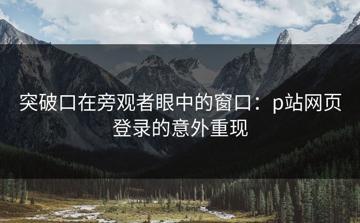 突破口在旁观者眼中的窗口：p站网页登录的意外重现