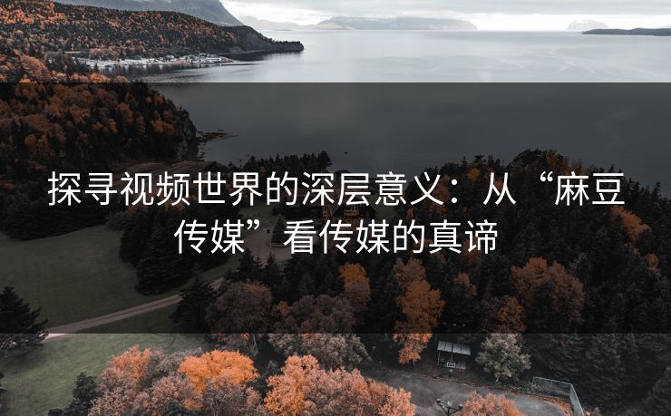 探寻视频世界的深层意义：从“麻豆传媒”看传媒的真谛